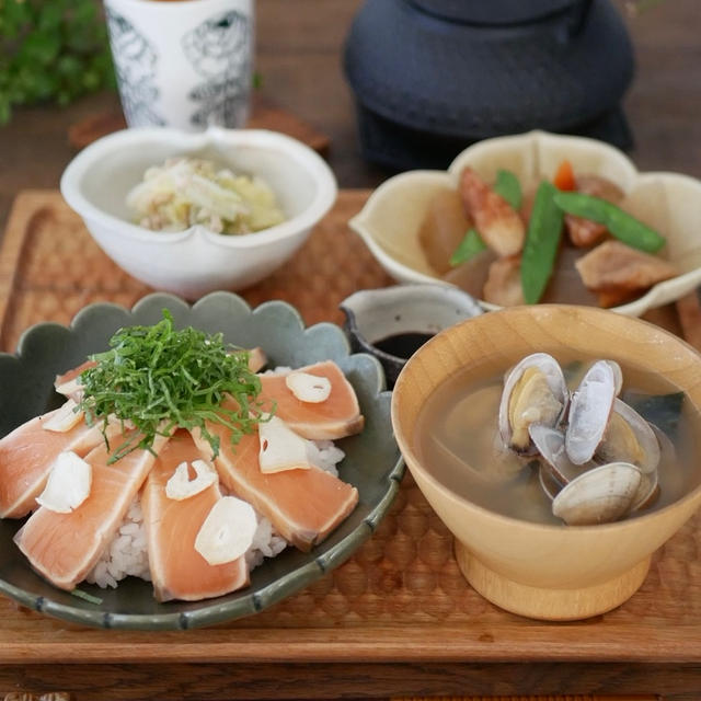 サーモンのたたき丼