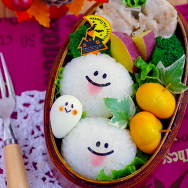 お化けちゃんとかぼちゃのキャラ弁