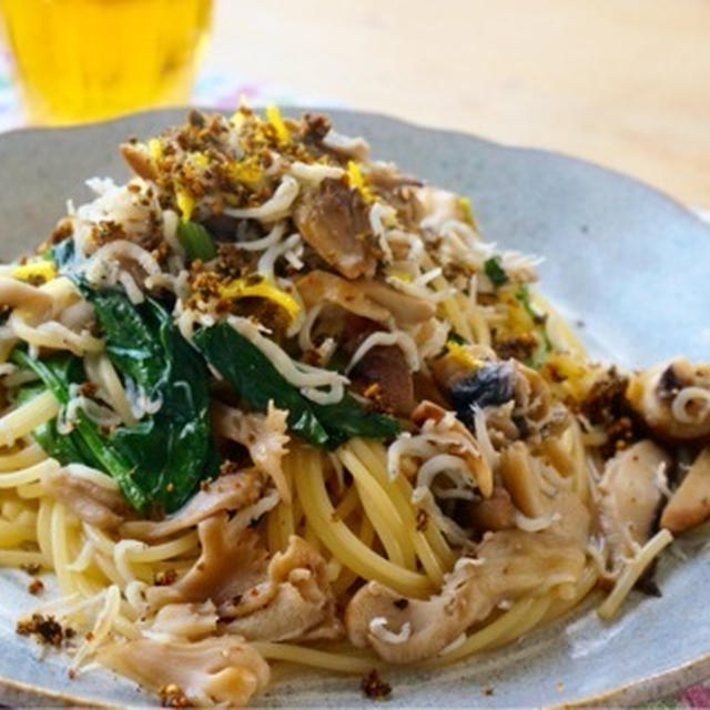 釜揚げシラスとほうれん草のスパゲッティ