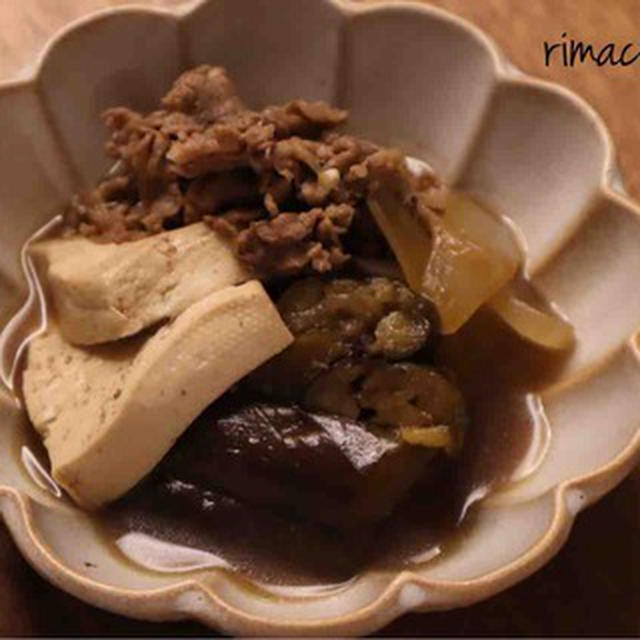 旬のナスと牛肉のすき煮