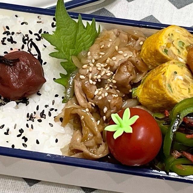 【お弁当】お弁当作り/フライパン1つで完結/豚の生姜焼き