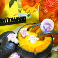 丸ごとかぼちゃのスープ☆花とマシュマロお化けのハッピーハロウィン by べにゆうさん