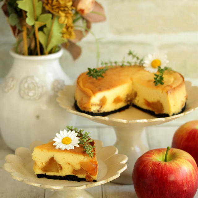 * カラメルりんごのチーズケーキ♪