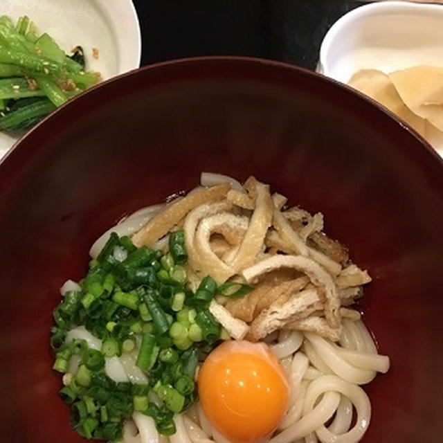 キツネのぶっかけうどんと竹の子尽くし