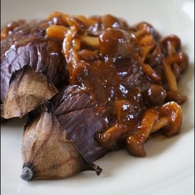 【なすレシピ】焼き茄子のきのこ味噌あん。と、カタログ掲載中です♪