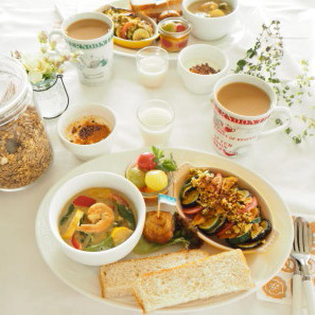 海老と夏野菜　de　ホワイトカレーモーニング。。。