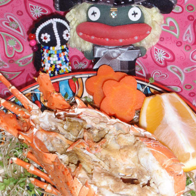 伊勢エビのグリル＆ジュノベーゼポテサラ（お家カフェ）
