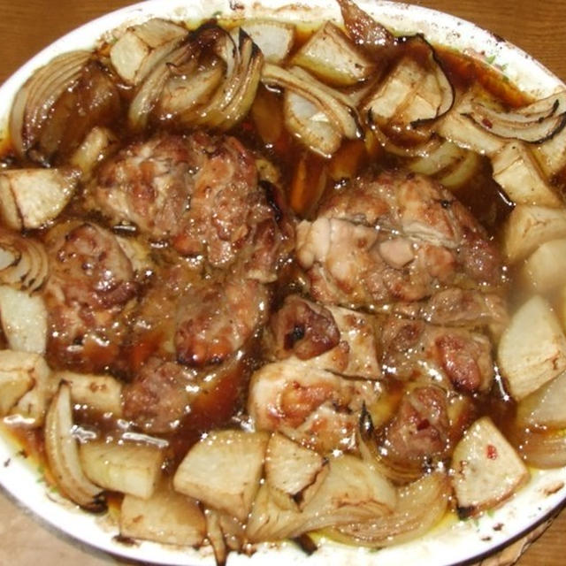 鶏モモ肉のオーブン焼き＆明太子スパ