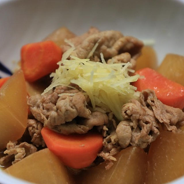 大根と豚肉の炒め煮