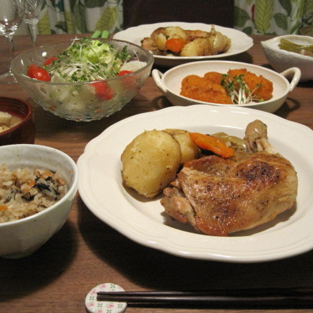 骨つき鶏もも肉の無水料理