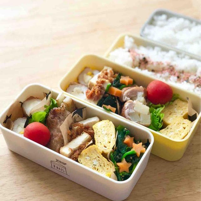 【 夫とJK2人分のお弁当＊今学期一応最後！  】