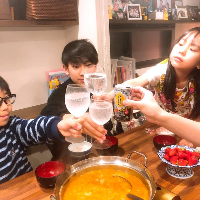 晩御飯は鶏のしゃぶしゃぶで〜す！！