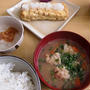 余ったつくねのタネで、朝ごはん