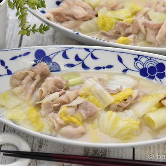白菜と豚バラの鶏ガラスープ煮白味噌仕立て｜スープまるごと美味しい！
