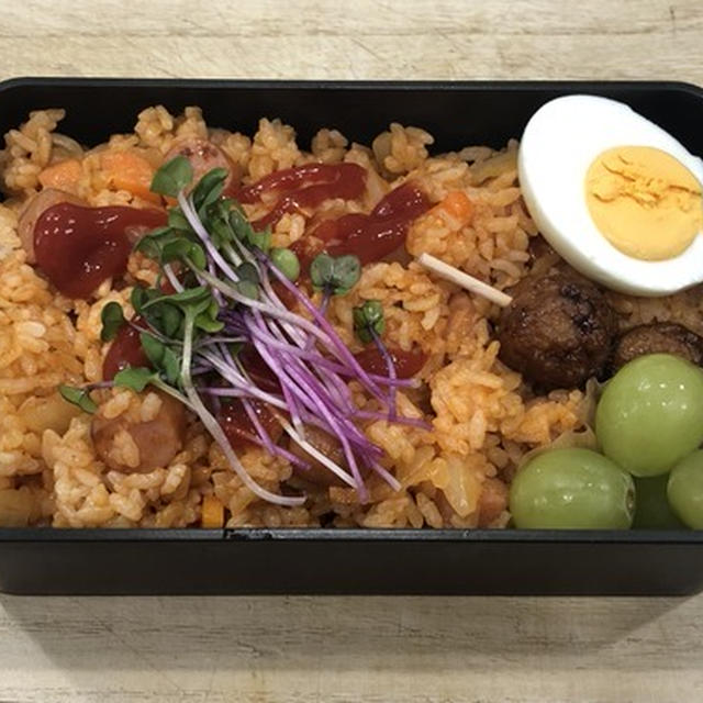 今日の中2男子弁当〜ケチャップライスとゆで玉子✳︎ベニーナが美味しい！！