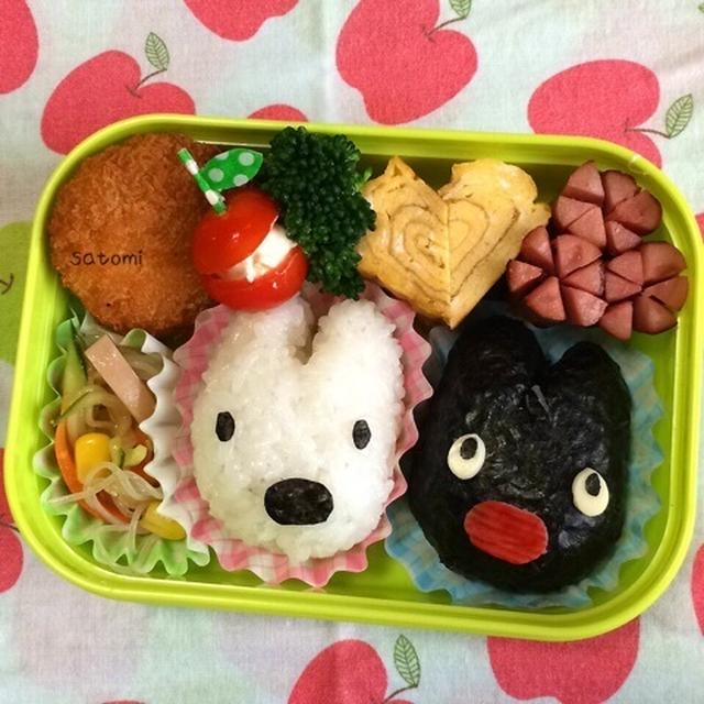 2015/04/16~20のお弁当☆　リサとガスパール　ひよこ親子　カレーパンマン　キャラ弁♫