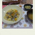 かぼちゃと舞茸の味噌クリームパスタ