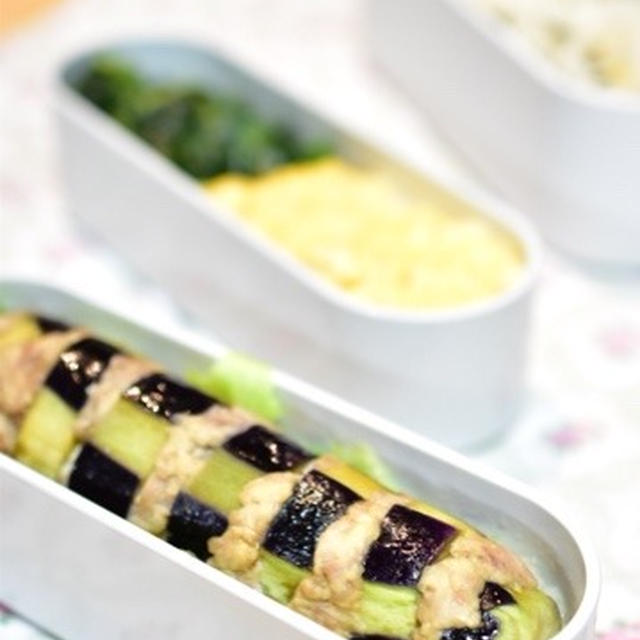 ひらめきで作った、茄子とひき肉のロングサンド～