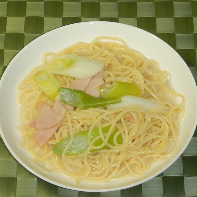 長ネギのクリームパスタ