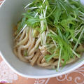 アボカドと水菜のオイマヨうどん