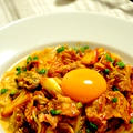 豚肉とキムチのクリームパスタ
