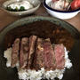 ステーキカレーライスの朝ごはん