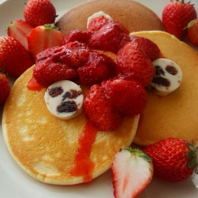 いちごのパンケーキ