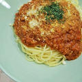 簡単ミートソーススパゲッティー☆本日、都民の日