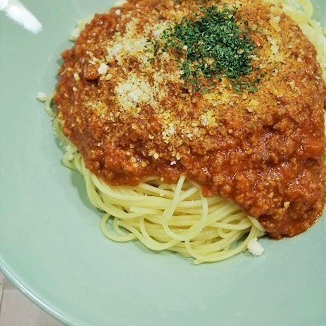 簡単ミートソーススパゲッティー☆本日、都民の日