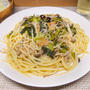 野沢菜漬けとちりめんじゃこのパスタ
