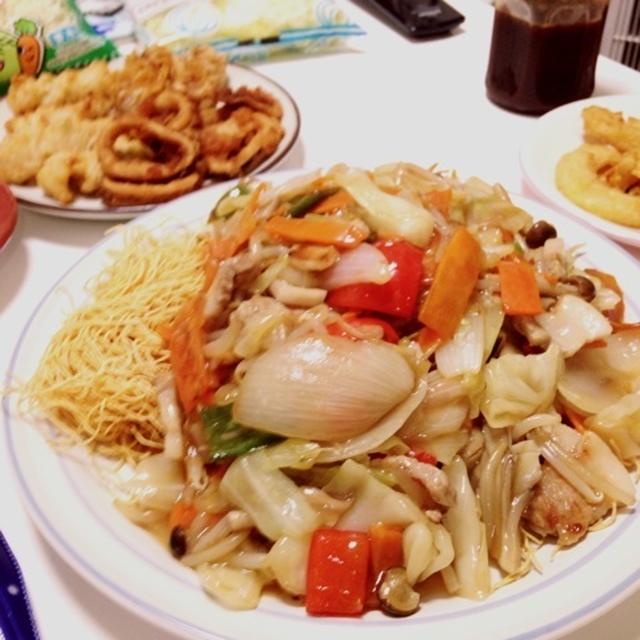 揚げ蕎麦あんかけ