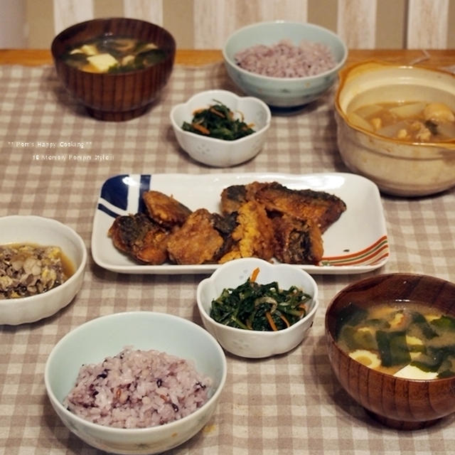 さば竜田揚げ の 晩ご飯。