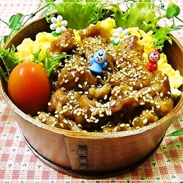 片栗粉使用で柔らかこってり焼肉丼＊8/1のお弁当♪