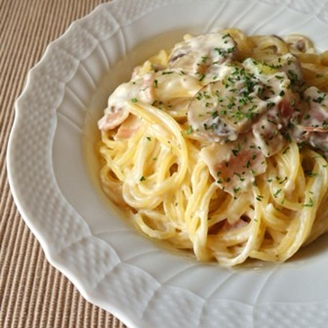 49個目の話題入り☆きのことベーコンのワンポットパスタ