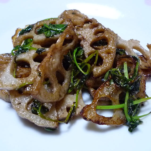 レンコンのバルサミコ酢焼き