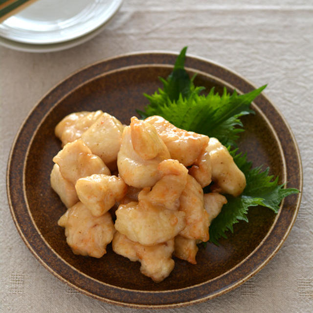わささんしょうチキン。【から揚げに和える】