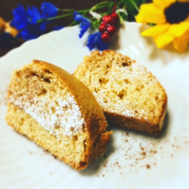 簡単☆おやつに♬ホットケーキミックスでマシュマロときな粉のパウンドケーキ