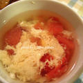 自家製ｺﾝｿﾒで【トマトと卵のスープ】＆自家製ﾗｰﾒﾝ