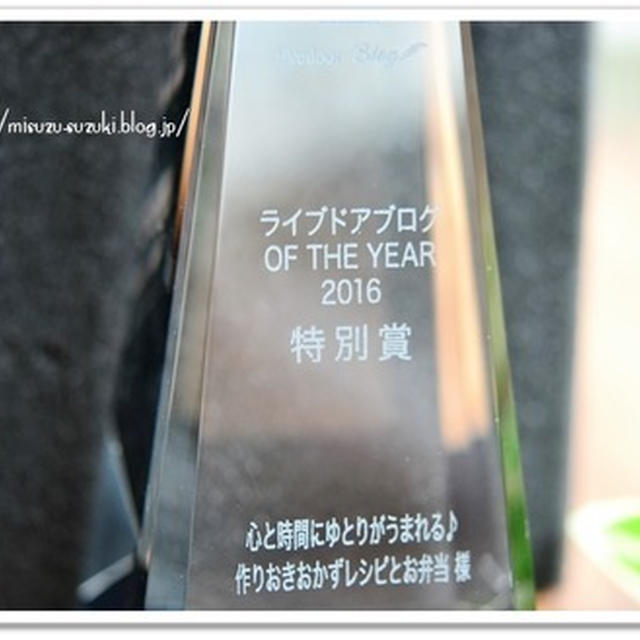 「ライブドアブログ OF THE YEAR 2016」特別賞受賞