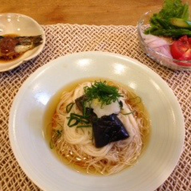 御茄子の煮びたしそうめん