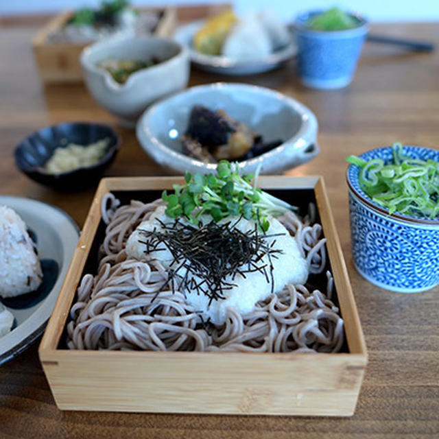 山かけ蕎麦・油淋鶏