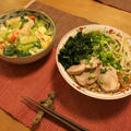 海鮮卵とじご飯＆ラーメンの晩ご飯　～　食べ過ぎた～|дﾟ)