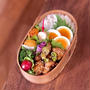 ささみのゴマ照り焼き弁当～菜の花の塩昆布和え、人参マスタードマリネ