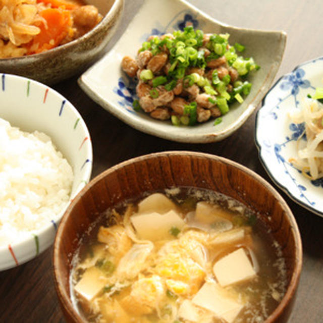 残りもので朝ごはん