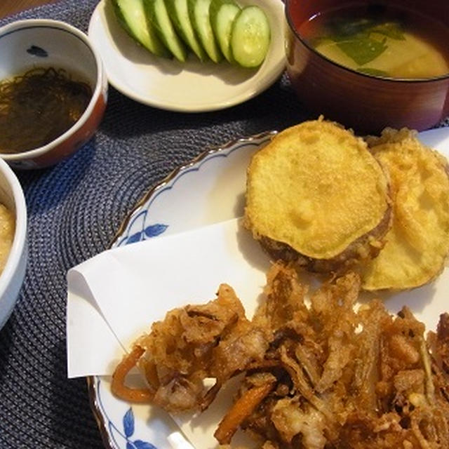 在庫整理。半端物でかき揚げ