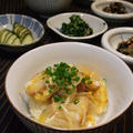 休肝日 ・ 仙台麩（あぶら麩）の卵とじ丼と保存食活用の小鉢