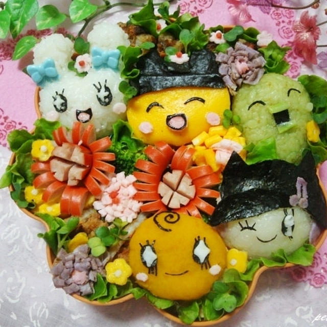 たまごっちの仲間達　笑顔の花を咲かせよう弁当♪