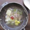 せせりとねぎと銀杏の、あっさり塩生姜スープ。 by decoさん