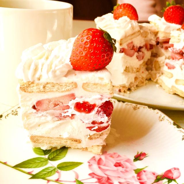 苺のビスケットケーキ By ｌａｕ ａｉｎａさん レシピブログ 料理ブログのレシピ満載