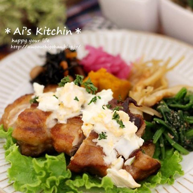 お弁当がチキン南蛮だったときの私のランチ＊修業中チキン南蛮ワンプレート＊